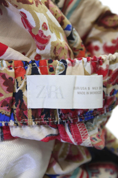 Zara Women Multicolor Floral Viscose Pull On Pants Inseam 34 Size S