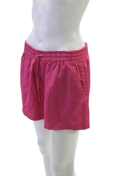 Zara Women Sweat Shorts Pink Drawstring Viscose Size L