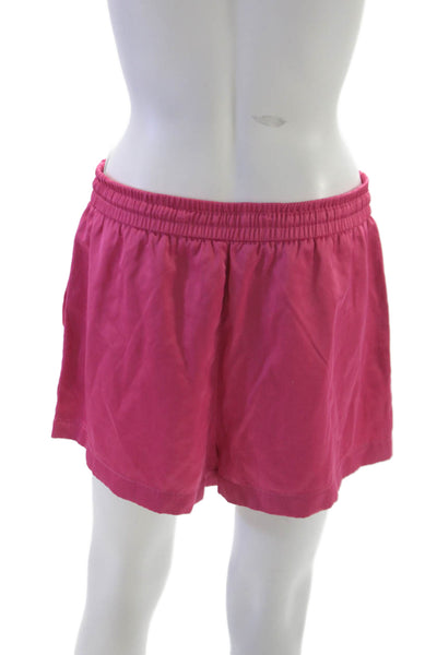 Zara Women Sweat Shorts Pink Drawstring Viscose Size L