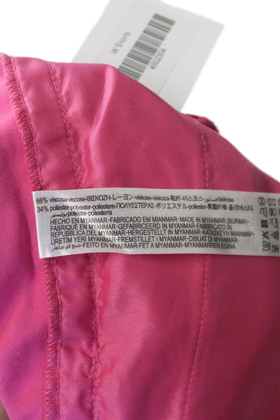 Zara Women Sweat Shorts Pink Drawstring Viscose Size L
