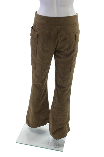Zara Womens Cargo Pants Brown Cotton Button Closure Size S