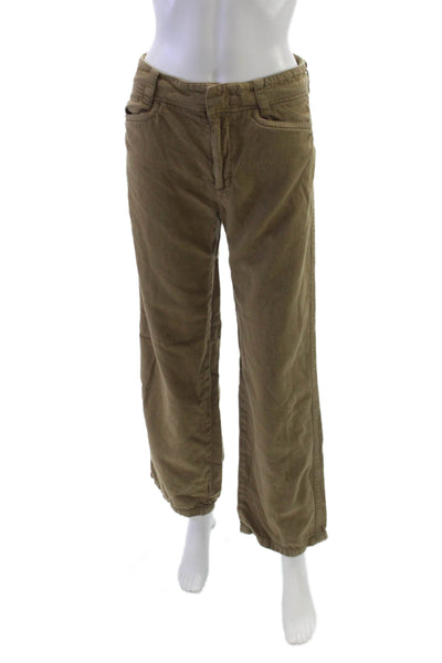 Vince Women Dress Pants Brown Cotton Button Inseam 28 Size 6