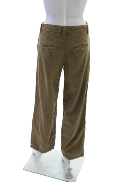 Vince Women Dress Pants Brown Cotton Button Inseam 28 Size 6