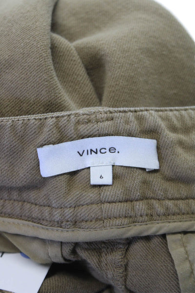 Vince Women Dress Pants Brown Cotton Button Inseam 28 Size 6