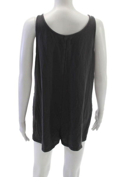Madewell Women Sleeveless Scoop Neck Romper Gray Size S