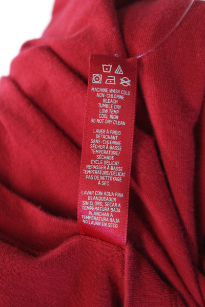Skims Womens Basic Red Long Sleeve Crew Neck T-Shirt Size S
