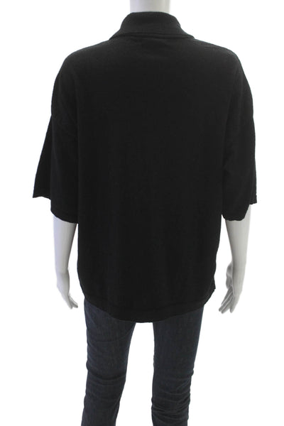 Zara Unisex Adults Black Basic Collared Polo Short Sleeve Size M