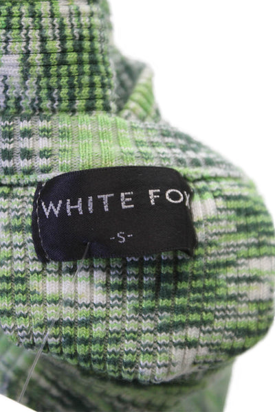 White Fox Women Cropped Tank Sleeveless Crew Neck Green Size S