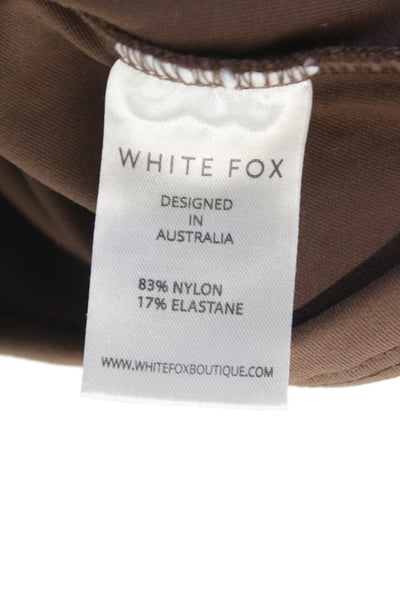 White Fox Womens Basic Sleeveless Scoop Neck Nylon Tank Brown Summer Size S