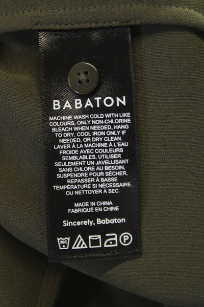 Babaton Women Basic Green Crew Neck Short Sleeve Blouse Size XS