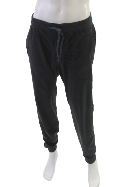 Lululemon Mens Jogger Pants Black Drawstring Polyester Blend Inseam 30 Size L