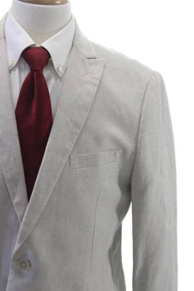 The Savile Row Mens Beige Linen Blazer Size 42
