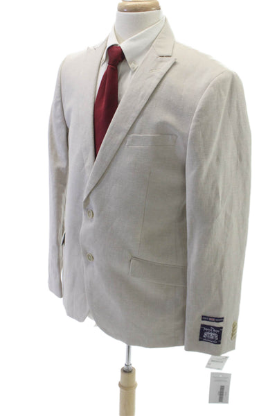 The Savile Row Mens Beige Linen Blazer Size 42