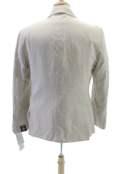 The Savile Row Mens Beige Linen Blazer Size 42