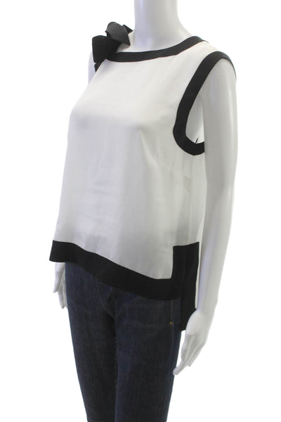 Edward Achour Women Colorblock Sleeveless Tank Black Size 40