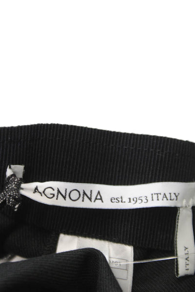 Agnona Women Dress Pants Black Polyester Zip Size 48