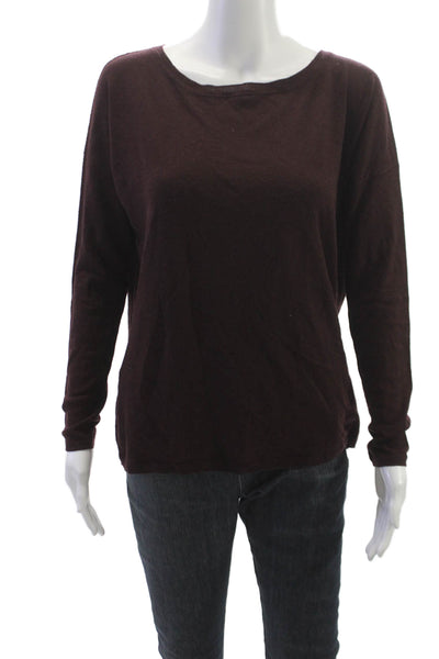 Vince Womens Red Wool Blend Boat Neck Long Sleeve Sweater Basic Size S