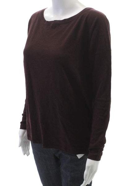 Vince Womens Red Wool Blend Boat Neck Long Sleeve Sweater Basic Size S