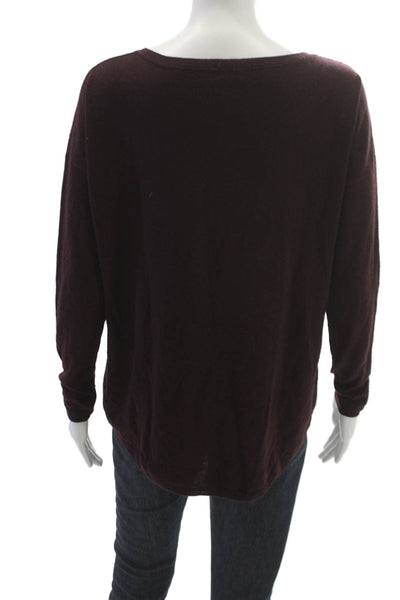 Vince Womens Red Wool Blend Boat Neck Long Sleeve Sweater Basic Size S