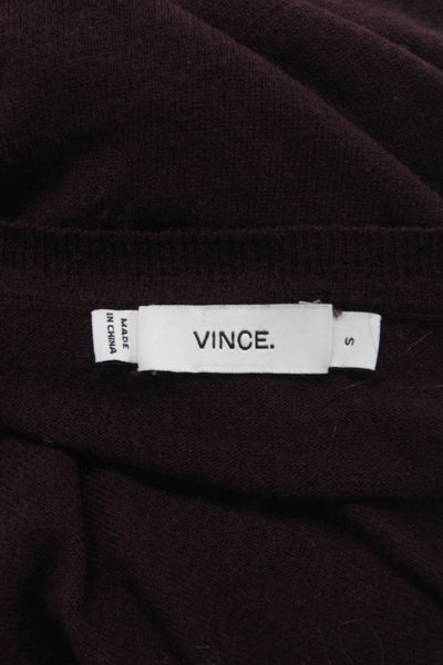 Vince Womens Red Wool Blend Boat Neck Long Sleeve Sweater Basic Size S