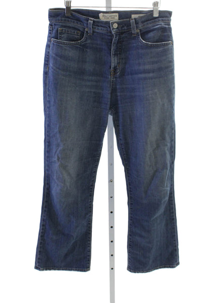 Nili Lotan Women Bootcut Jeans Mid Rise Blue Cotton Button Size 29