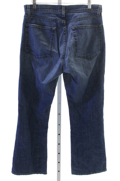 Nili Lotan Women Bootcut Jeans Mid Rise Blue Cotton Button Size 29