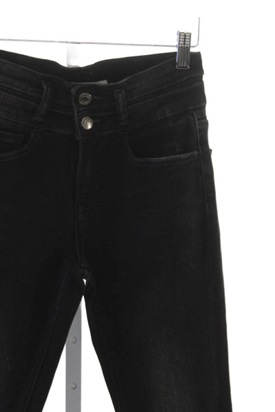 Vervet Women Skinny Jeans Black Mid Rise Button Fly 28 Inseam Size 25