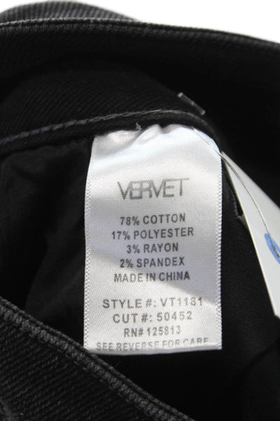 Vervet Women Skinny Jeans Black Mid Rise Button Fly 28 Inseam Size 25
