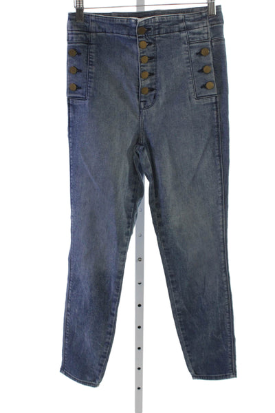 J Brand Womens Blue Skinny Jeans Mid Rise Cotton Blend Size 26