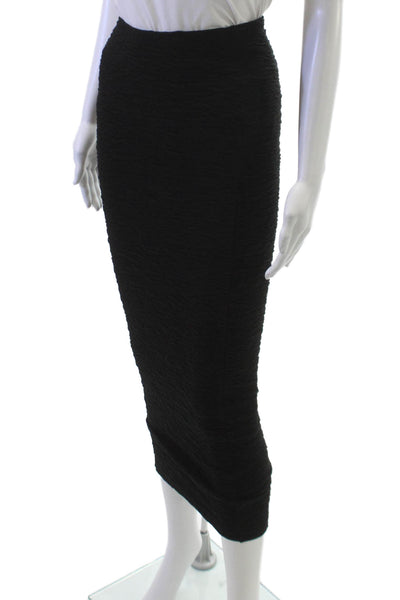Good American Women Pencil Midi Skirt Black Pull On 98% Polyester Size 0