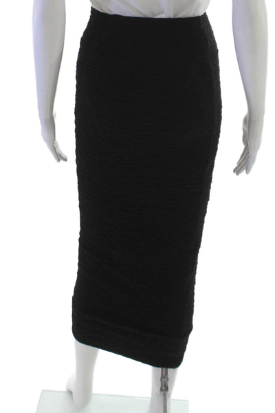 Good American Women Pencil Midi Skirt Black Pull On 98% Polyester Size 0