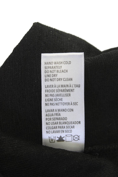 Good American Women Pencil Midi Skirt Black Pull On 98% Polyester Size 0