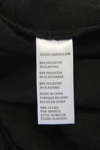 Good American Women Pencil Midi Skirt Black Pull On 98% Polyester Size 0