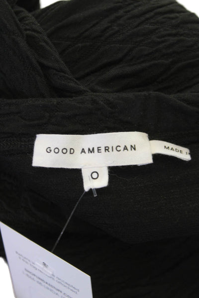 Good American Women Pencil Midi Skirt Black Pull On 98% Polyester Size 0