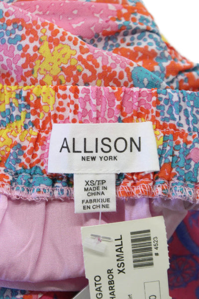Allison Womens A-Line Floral Polyester Midi Skirt Multicolor Size XS