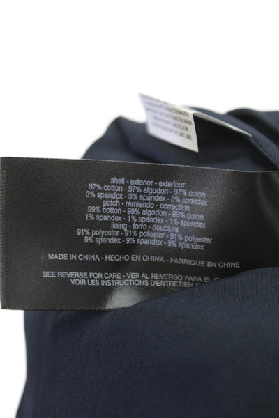 Dee Ocleppo Womens Blue Cotton Spandex Blazer Long Sleeve Button Size 2