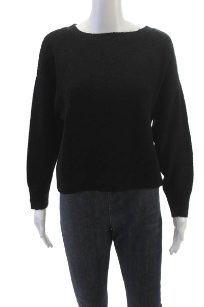 Alice + Olivia Women Pullover Sweater Black Boat Neck Long Sleeve Wool Size XS