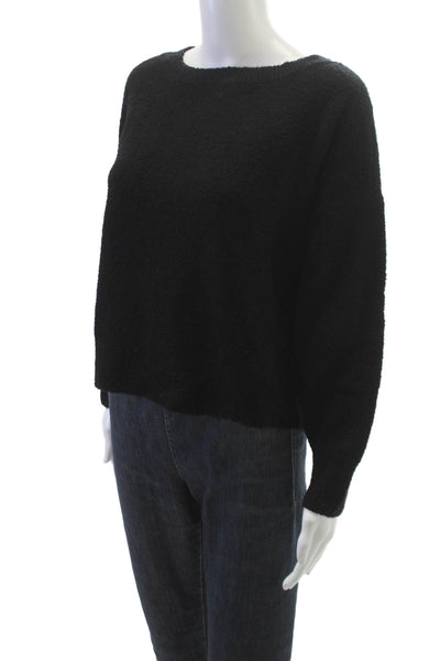 Alice + Olivia Women Pullover Sweater Black Boat Neck Long Sleeve Wool Size XS
