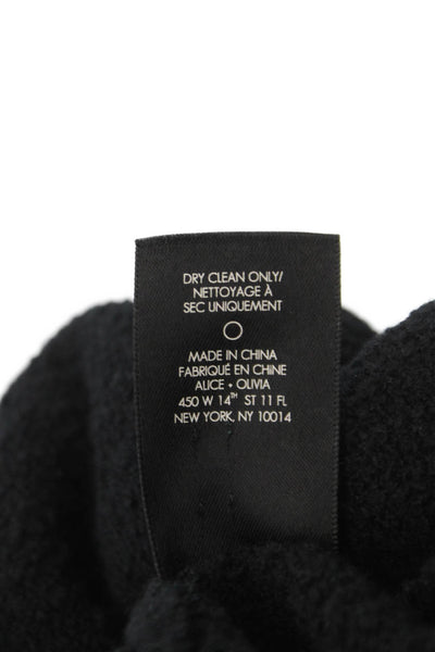 Alice + Olivia Women Pullover Sweater Black Boat Neck Long Sleeve Wool Size XS