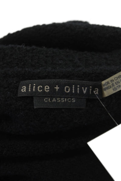 Alice + Olivia Women Pullover Sweater Black Boat Neck Long Sleeve Wool Size XS