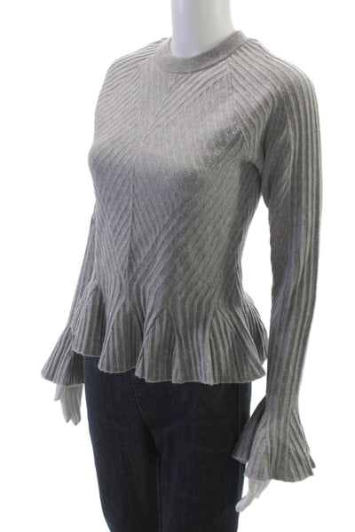Jonathan Simkhai Women Gray Mock Neck Pullover Sweater Wool Size XS