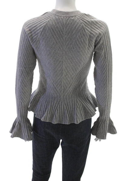 Jonathan Simkhai Women Gray Mock Neck Pullover Sweater Wool Size XS