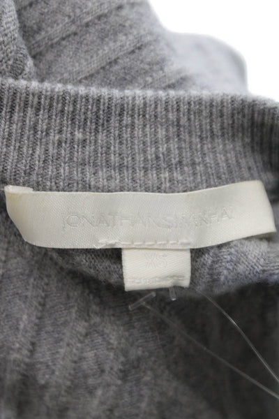 Jonathan Simkhai Women Gray Mock Neck Pullover Sweater Wool Size XS