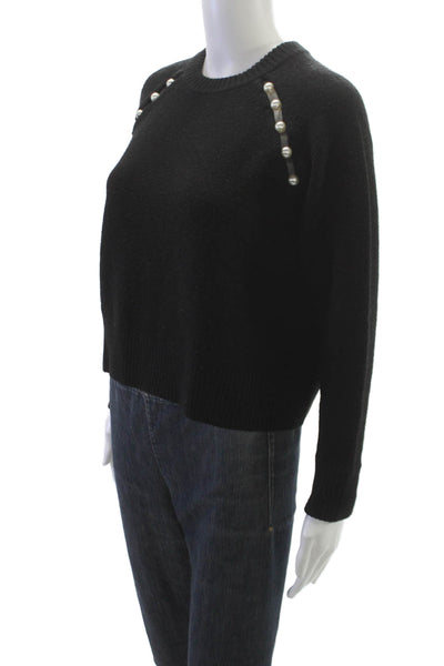 Alice + Olivia Women Pullover Sweater Black Crew Neck Long Sleeve Size XS