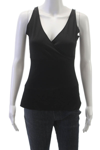 SPANX Women Shaping Top Black V-Neck Sleeveless Polyester Size L