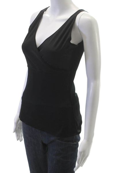 SPANX Women Shaping Top Black V-Neck Sleeveless Polyester Size L