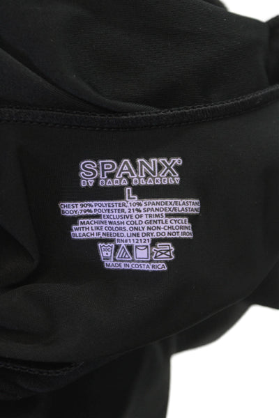 SPANX Women Shaping Top Black V-Neck Sleeveless Polyester Size L