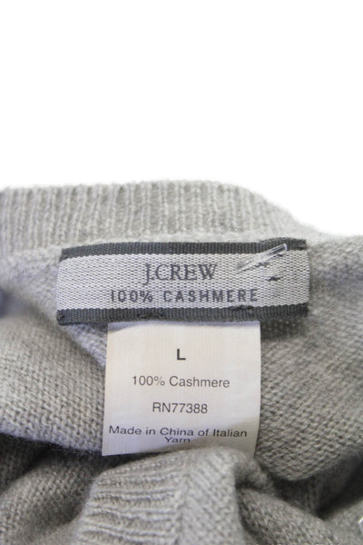 J Crew Womens Vest 100% Cashmere Gray Crew Neck Solid Size L