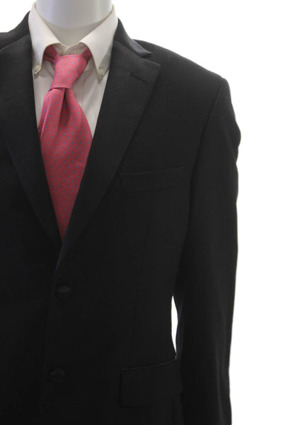 Pronto Uomo Mens Black 2 Piece Wool Blend Suit 30 Inseam Size 39