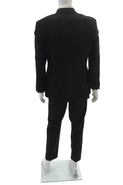 Pronto Uomo Mens Black 2 Piece Wool Blend Suit 30 Inseam Size 39